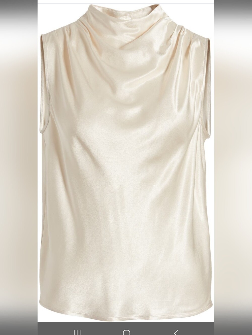 Rails Kaleen Satin Sleeveless Mock Neck Top in Ivory - Picture 5 of 6